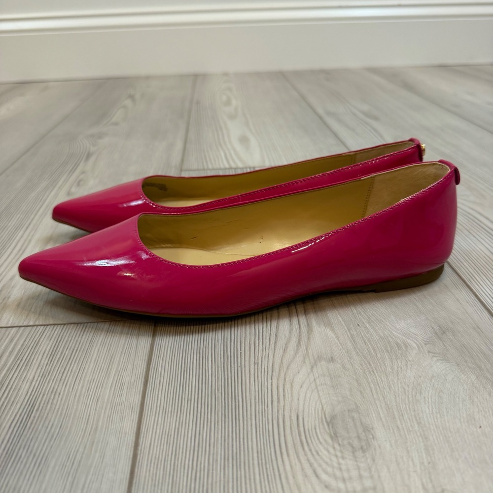 Michael Michael Kors Arianna Flat Fuschia Patent Leather Pointed Toe Shoes 7M